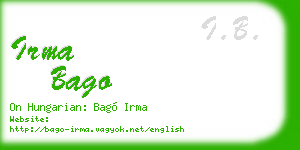 irma bago business card