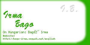 irma bago business card